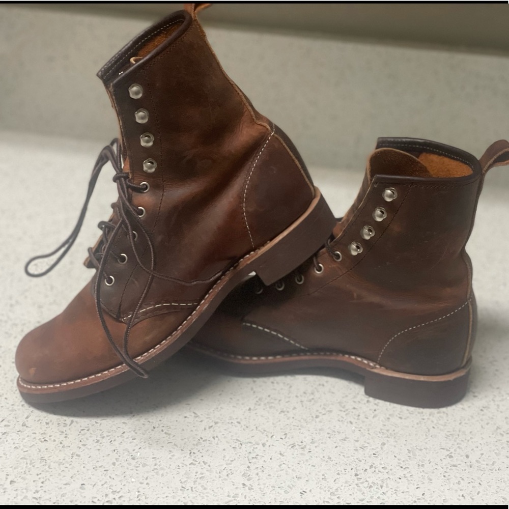 Red Wing Shoes Brown Lace Up Boots